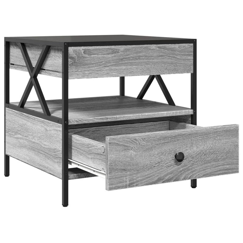 Cvitan Coffee Table with Storage, 51cm H x 50cm L x 50cm W, Grey Sonoma