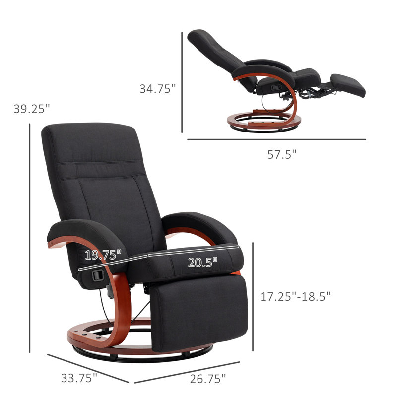  Adjustable Swivel Recliner With Footrest