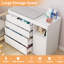 Commode de rangement à 5 tiroirs avec plateau à langer amovible Baby Diaper