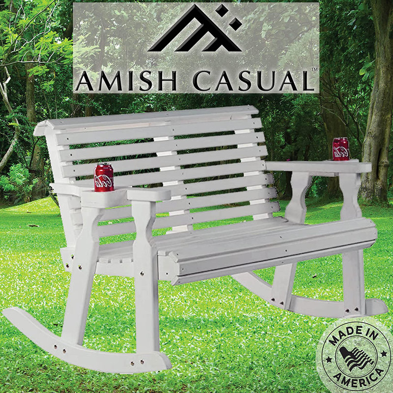 Banc berçant double Amish Casual, Teinture blanche semi-solide