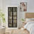Freestanding Pantry Cabinet With Glass Door, Farmhouse Display Cabinets With Storage, Curio Cabinet With Lattice Window-595396813