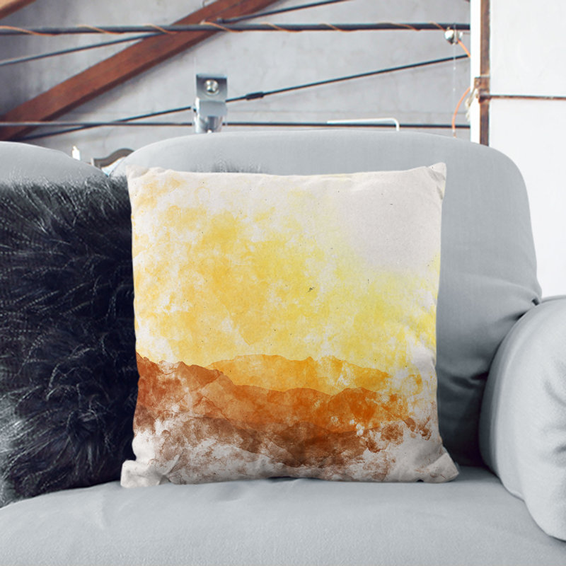 Mountain Layers Cushion with Filling, 55cm H x 55cm W x 20cm D, White