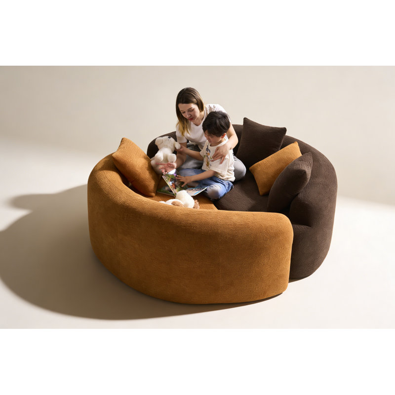 Canapé modulaire S-Curved Chenille, Brun