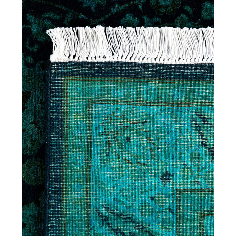 Overdyed One-of-a-Kind Runner 3'2" X 12'1" Hand Knotted Area Rug