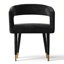 Ensemble de table de salle à manger à piédestal moderne 7 pièces avec 6 fauteuils rembourrés-131364108