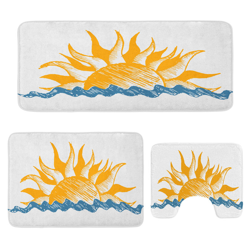  Ensemble de 3 tapis de salle de bain Modern Modern
