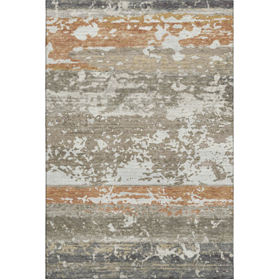 Premium Machine Washable Mayfield AMF2398 Striped Rug