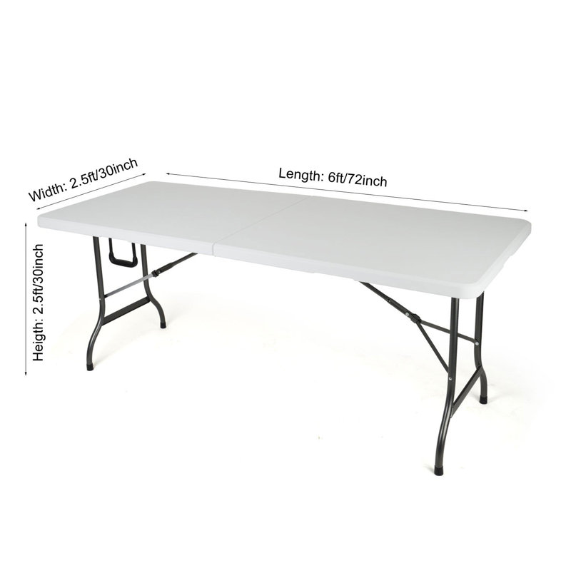 4Ft, 6Ft, 8Ft Fitted Tablecloth Polyester Rectangular Table Cover For Dining Wedding Banquet Party, White, 72" x 30"