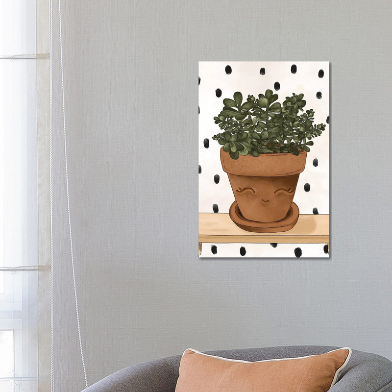Happy Jade Plant by Katie Bryant - Wrapped Canvas Gallery-Wrapped Canvas Giclée, 66.04 cm H x 45.72 cm W x 1.91 cm D