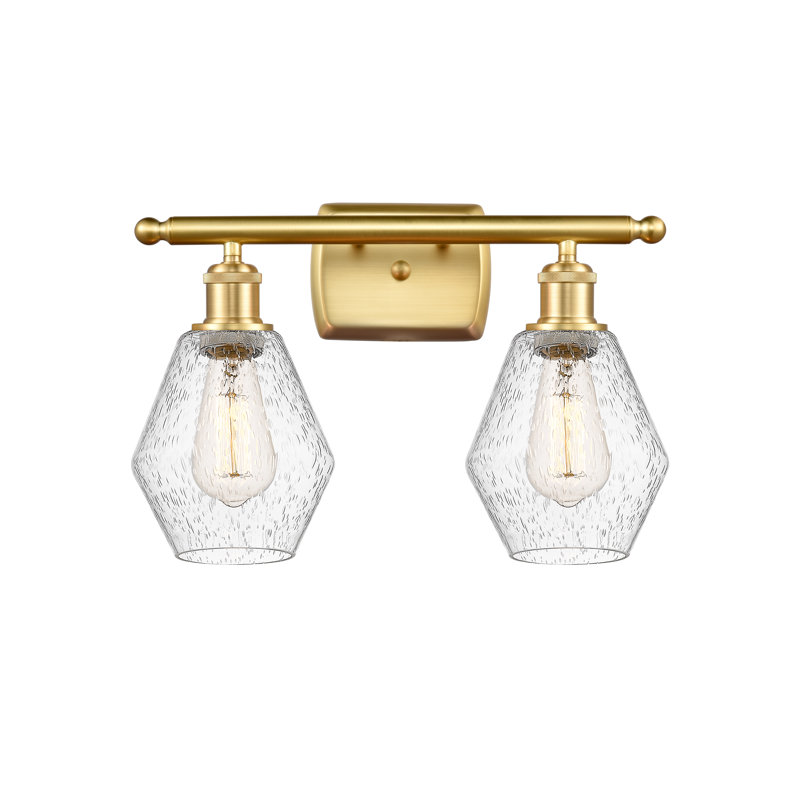 2 - Light Dimmable Vanity Light, Seedy, Satin Gold