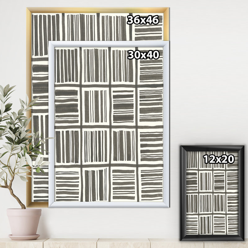 « minimal graphics i »-cadre photo imprimé sur toile, H 46 po x l 36 po x P 1,5 po, Cadre noir