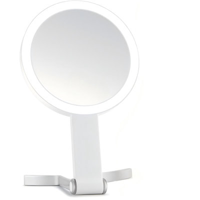 Miroir de maquillage éclairé, miroir grossissant 30X avec luminosité réglable et lumineuse, miroir suspendu et portatif avec poignée, miroir de maquillage de voyage portable avec lumières, miroirs de coiffeuse pour femmes