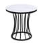 3 tables de cocktail modernes de luxe, tables rondes en faux marbre avec bases de cage contemporaines, 1 table basse et 2 tables de bout de style cage de 3 pièces