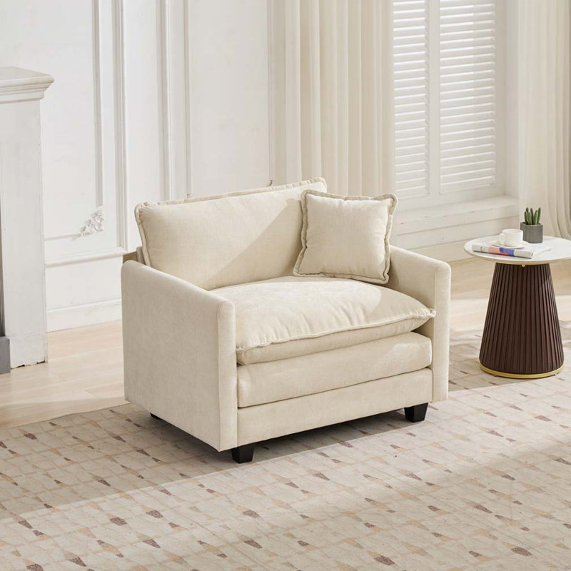 Fauteuil en chenille, Beige