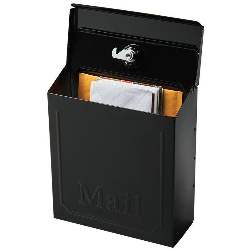 Townhouse Small, Vertical, Locking, Steel, Wall Mount Mailbox, Black Townhouse Small, Vertical, Locking, Steel, Wall Mount Mailbox, Black