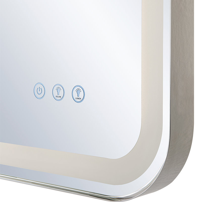 Miroir de salle de bain Mattia, Nickel poli, 32,25 po x 22,25 po