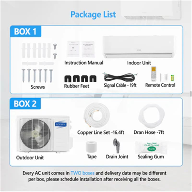 22SEER 18000BTU Wi-Fi sans conduit mini climatiseur et pompe à chaleur 230V
