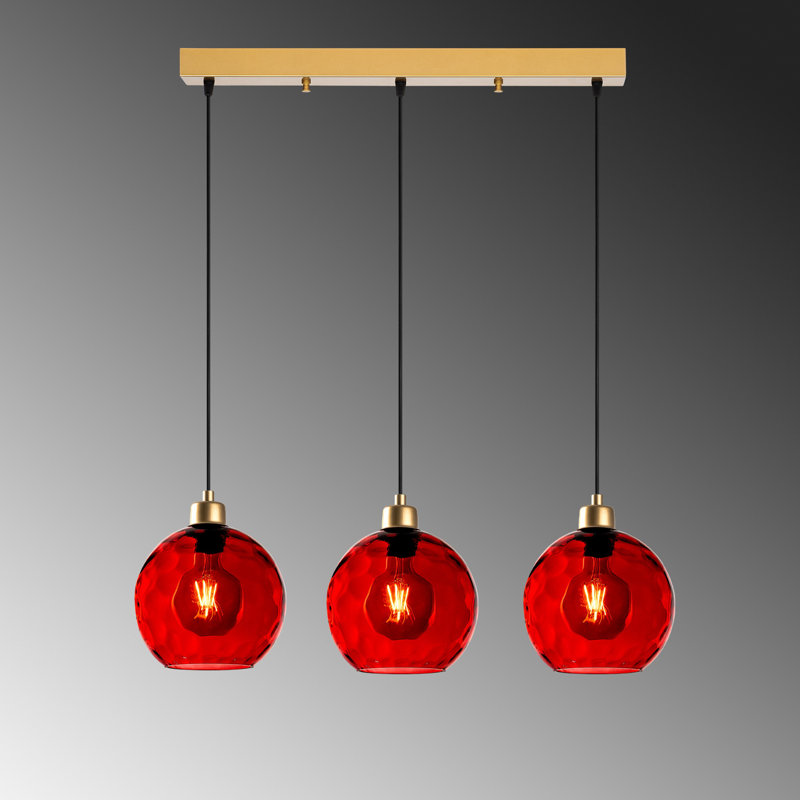 Sheen Chandelier, Gold, Red