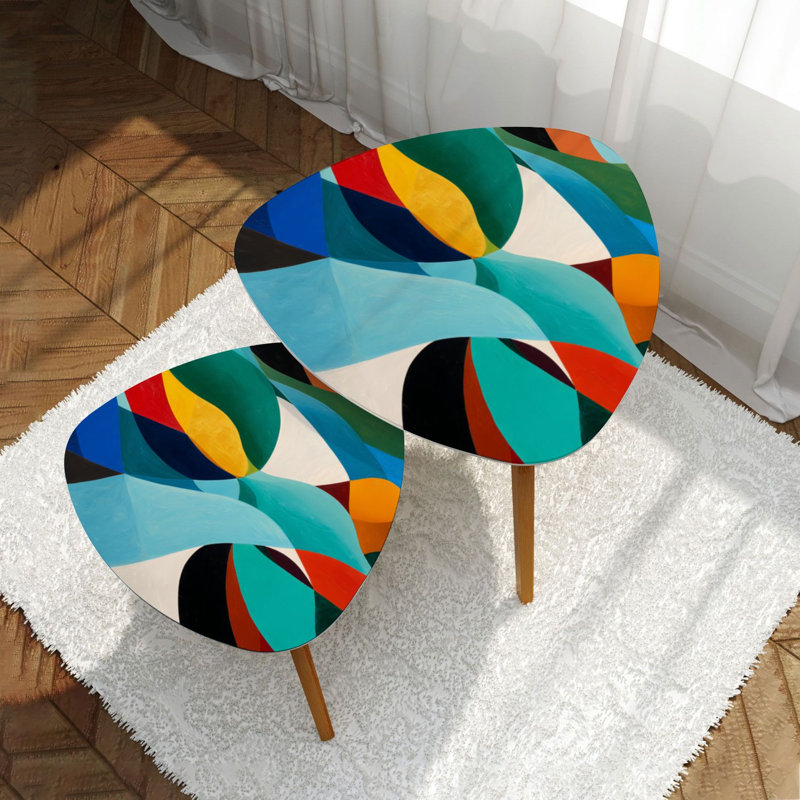 Ensemble de 2 tables basses gigognes Triangle
