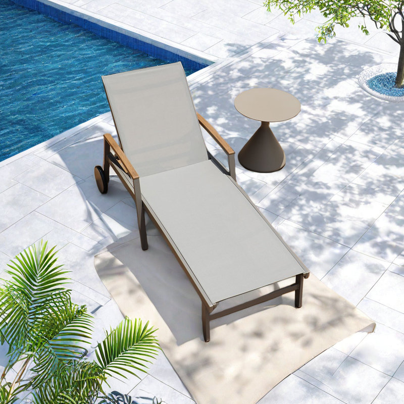 Outdoor Chaise Lounge Set with Table