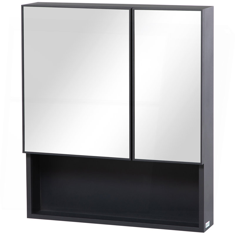 Armoire à pharmacie murale avec portes doubles et grand rangement pour l'organisation de la salle de bain