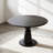 Retro Black Round Solid Wood Dining Table-1475132702