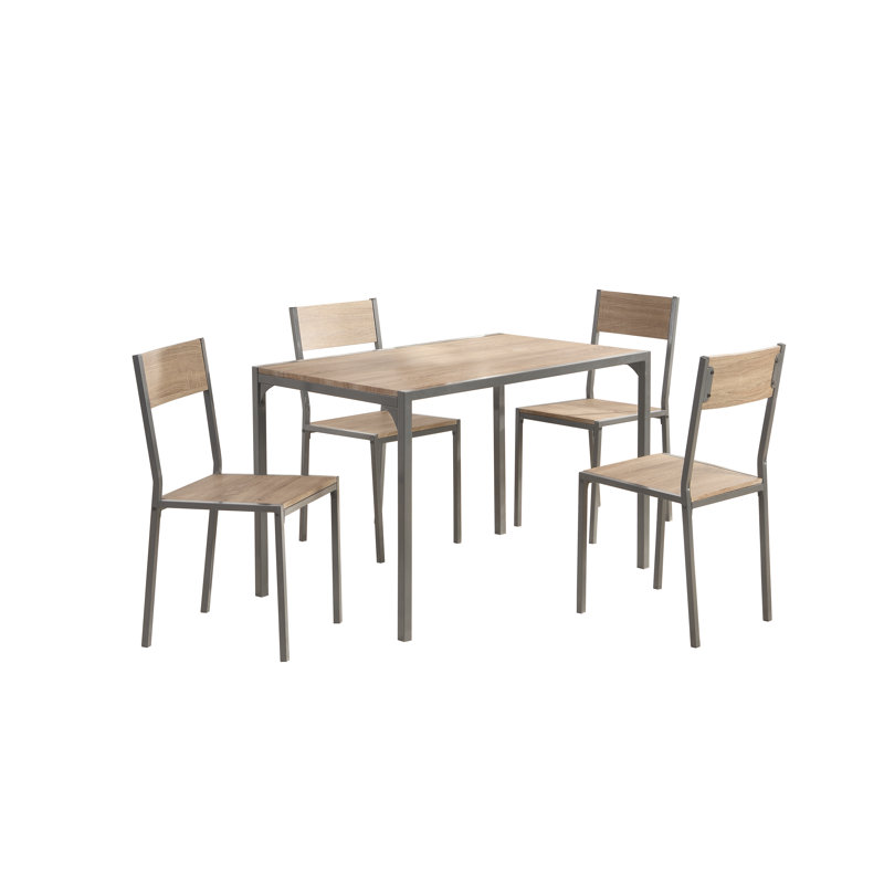 Ensemble de salle à manger 5 pièces, Brun, Brun