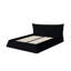 Elegant King Size Bed, Velvet Headboard & Solid Wood Metal Frame - Add A Touch Of Luxury Upholstered Bed In Black Modern Pine-1632838065