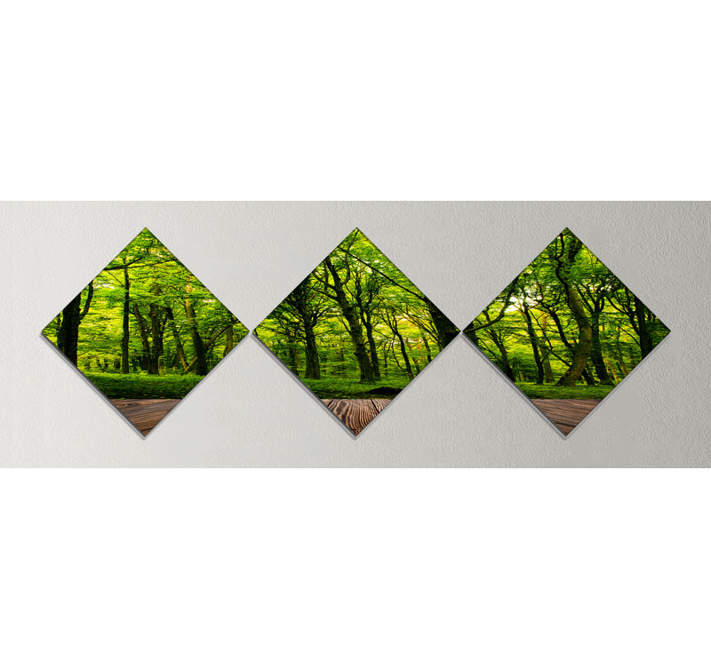 «Green Forest with Dense Woods», reproduction de photo à multiples images sur toile