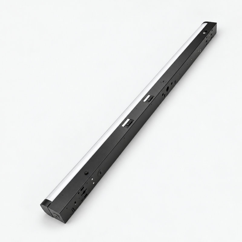 Réglette DEL linéaire E2 Lighting 120 cm avec batterie de secours, puissance et température de couleur réglables, noire