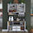 Multi-Purpose Cabinet with Numerous Shelves, White & Walnut, 47.2 x 78.2 x 15.0 inches | 100% Melamine Coated E1 Quality Chipboard, Thickness: 0.7 inches | Wall-Mountable for Additional Storage, Modern Design