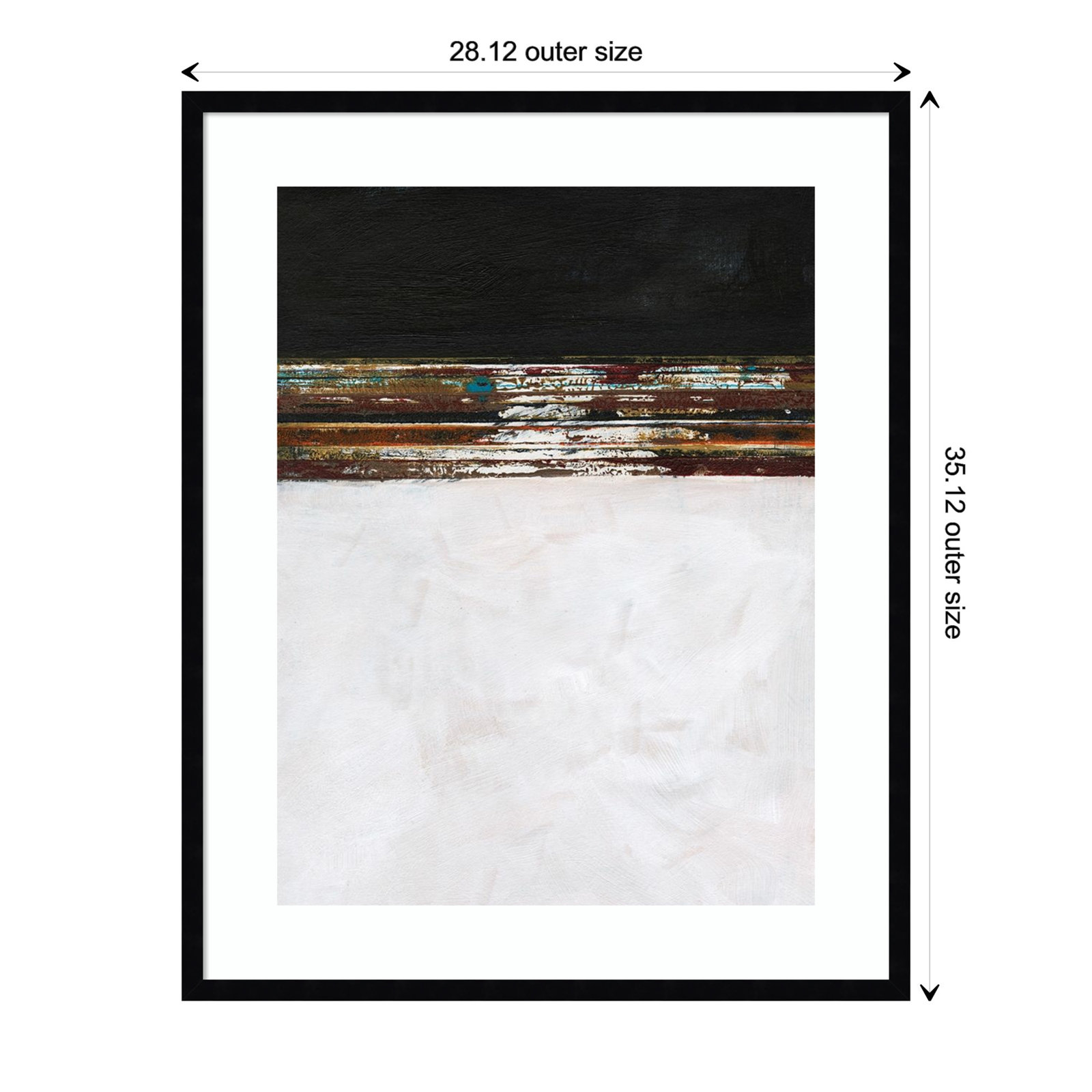Sonoran "A Sense of Space III" Print, 35.12" H x 28.12" W x 0.88" D, Black Framed Paper
