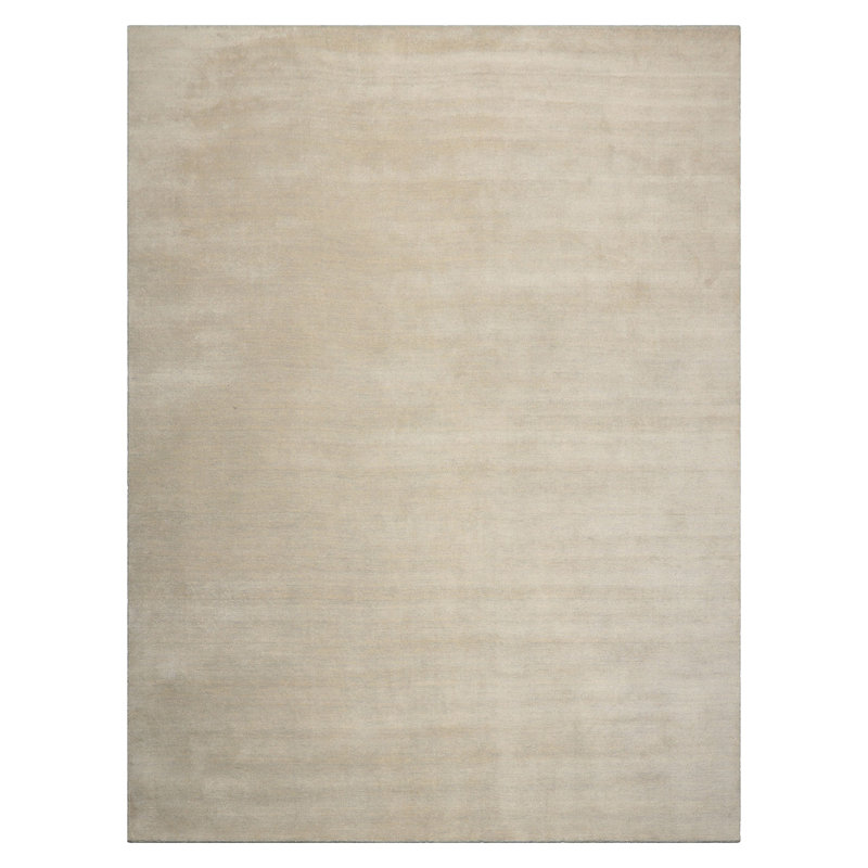 Tapis multicolore en laine tissé à la main gris et beige contemporain uni, Rectangle 10 pi x 14 pi