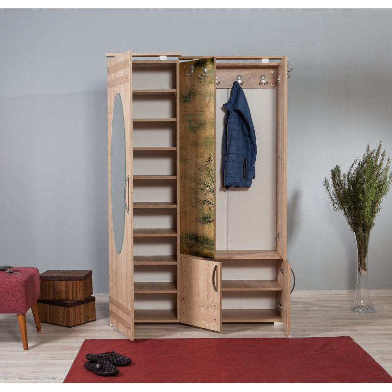 Hall Tree 49.2'' Wide with Shoe Storage