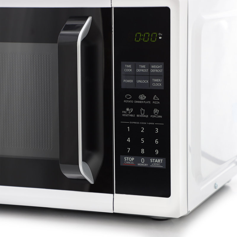 Black and Decker 0.9 Cu. Ft. LED Digital Display Countertop Microwave in White