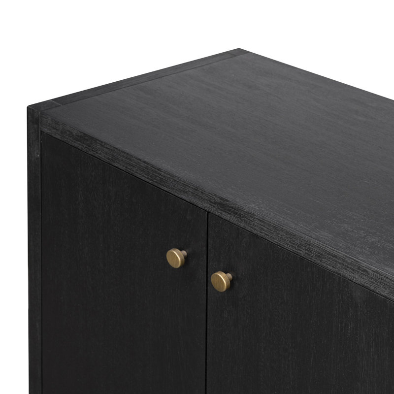 Sullivan Media Console-Saddle Tan, Black Acacia Veneer