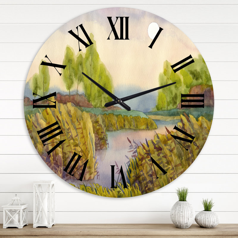 Lake In The Reeds - Horloge murale nautique et côtière, Grand