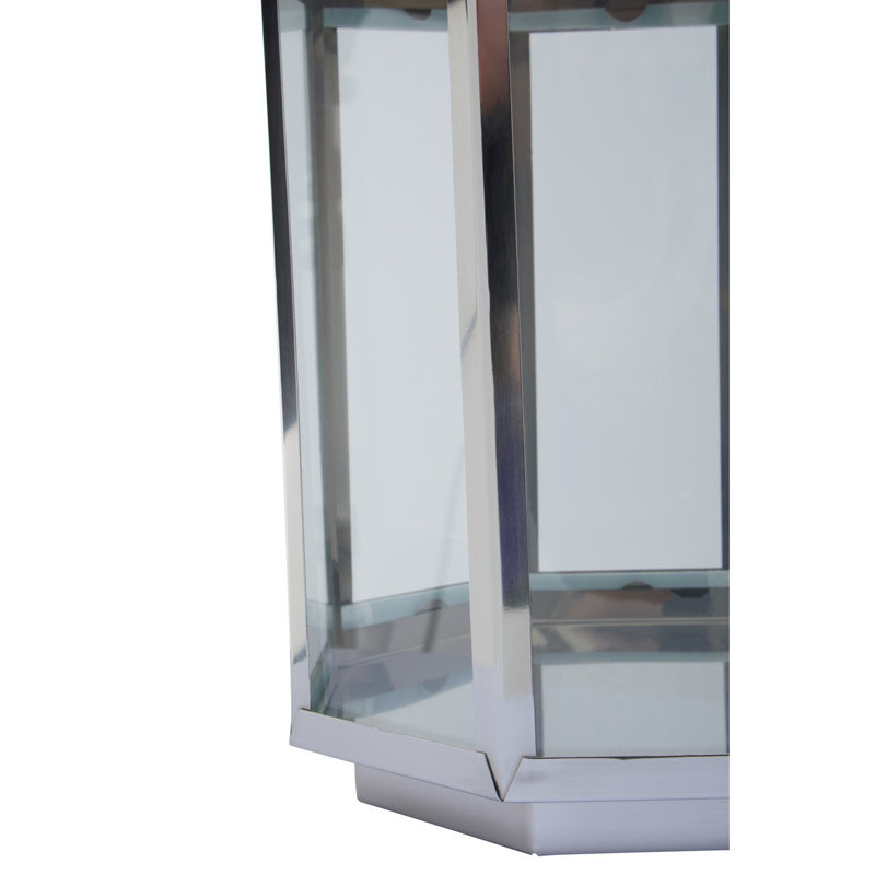 Searle Glass Tabletop Lantern, 40cm H x 27cm W x 27cm D