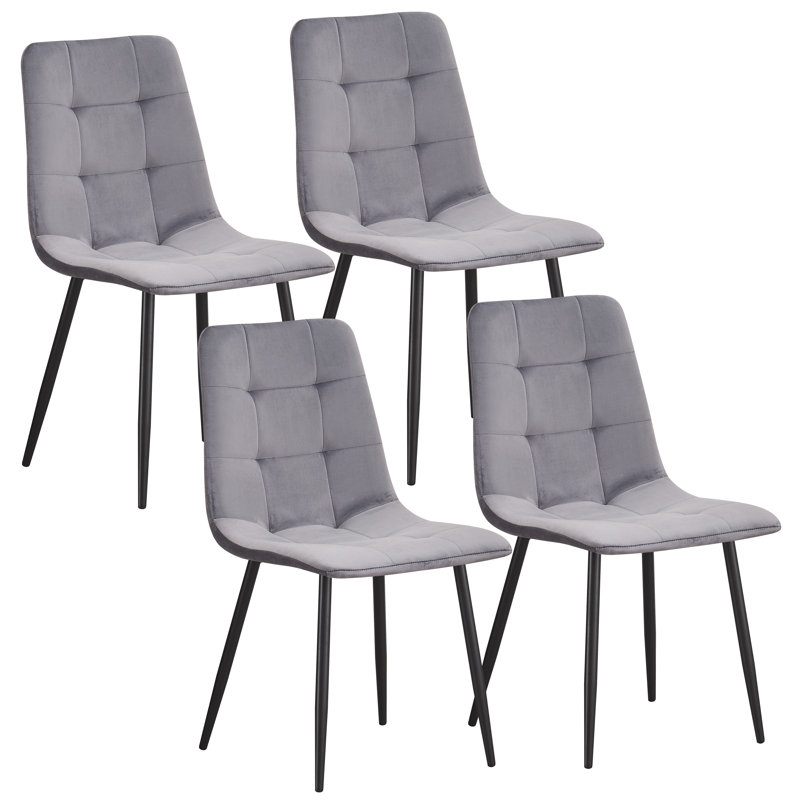 Upholstered Velvet Dining Chair, Grey