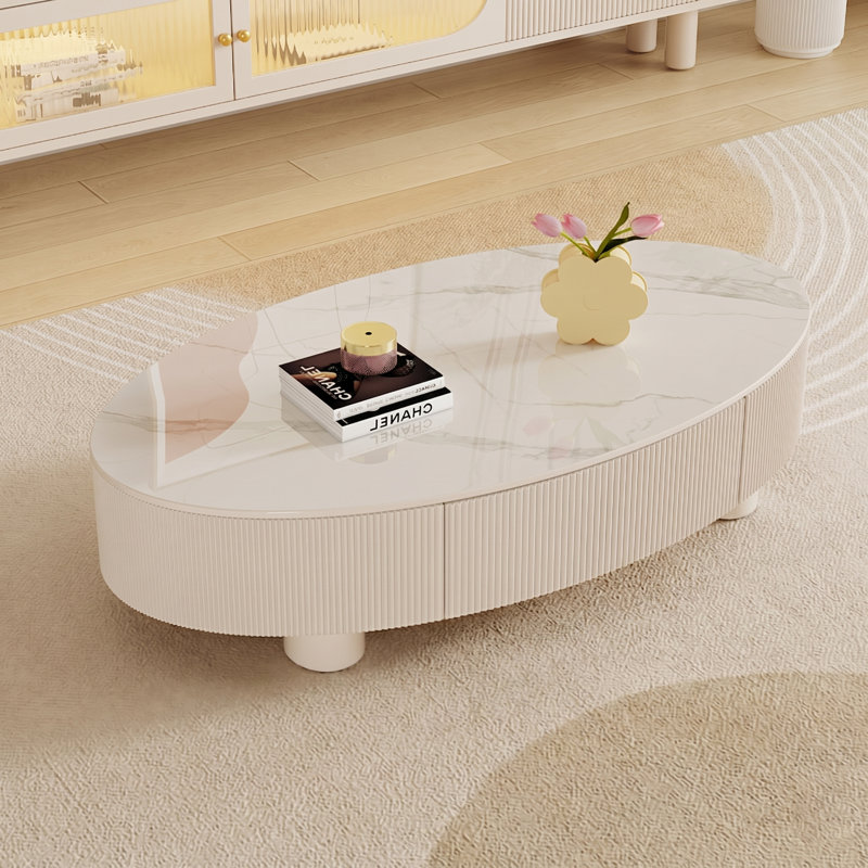 Table basse Modern, Blanc / neige