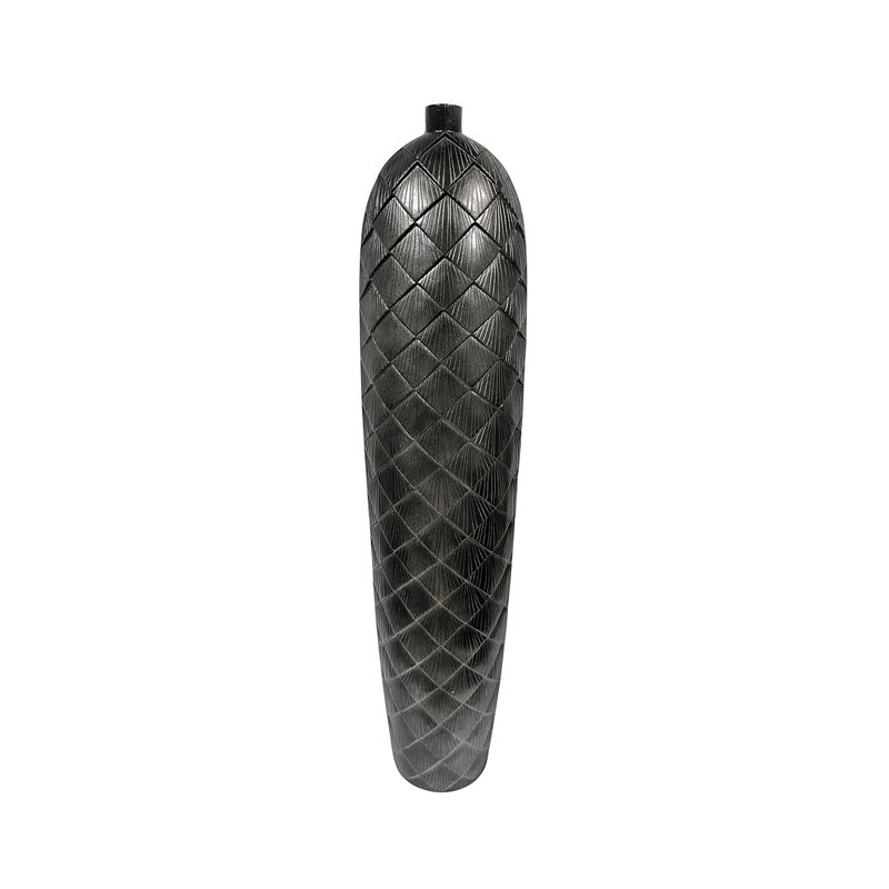 Covadonga Gunmetal Finish Polyresin Floor Vase, 94cm H  x 21cm W  x 14.5cm D