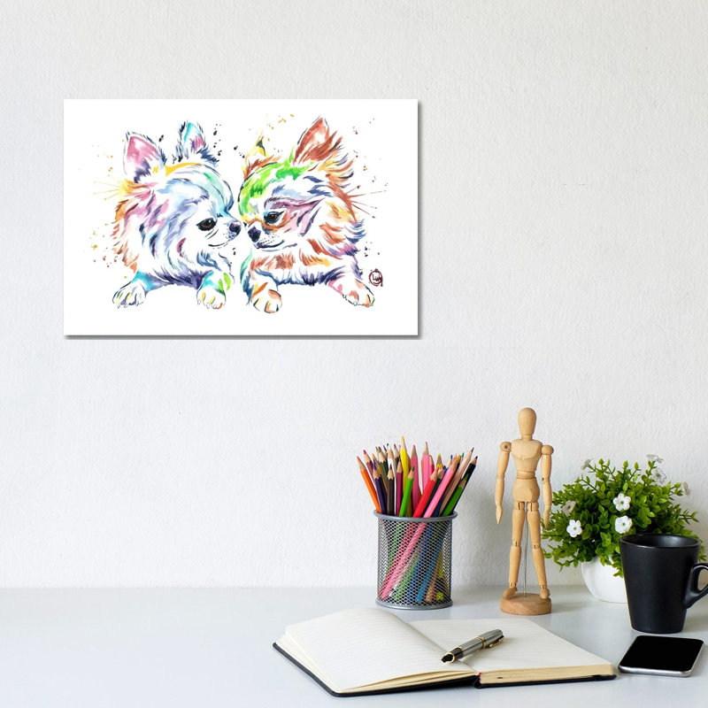 Chihuahua Love by Lisa Whitehouse - Wrapped Canvas Painting, 20.32 cm H x 30.48 cm W