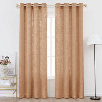 Kambi Linen Blend Semi-Sheer Curtain Panel Pair 