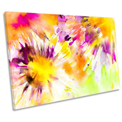 Watercolour Flowers Floral - Wrapped Canvas Print