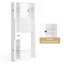 Rangement autoportant au-dessus de la toilette, organisateur de salle de bain avec 4 portes et 3 compartiments ouverts, tablette réglable et porte-mouchoirs, blanc