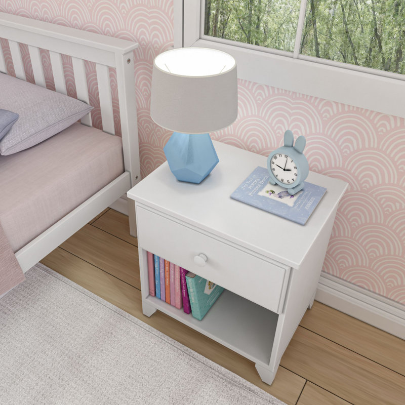 Johann Nightstand with 1 Drawer, White