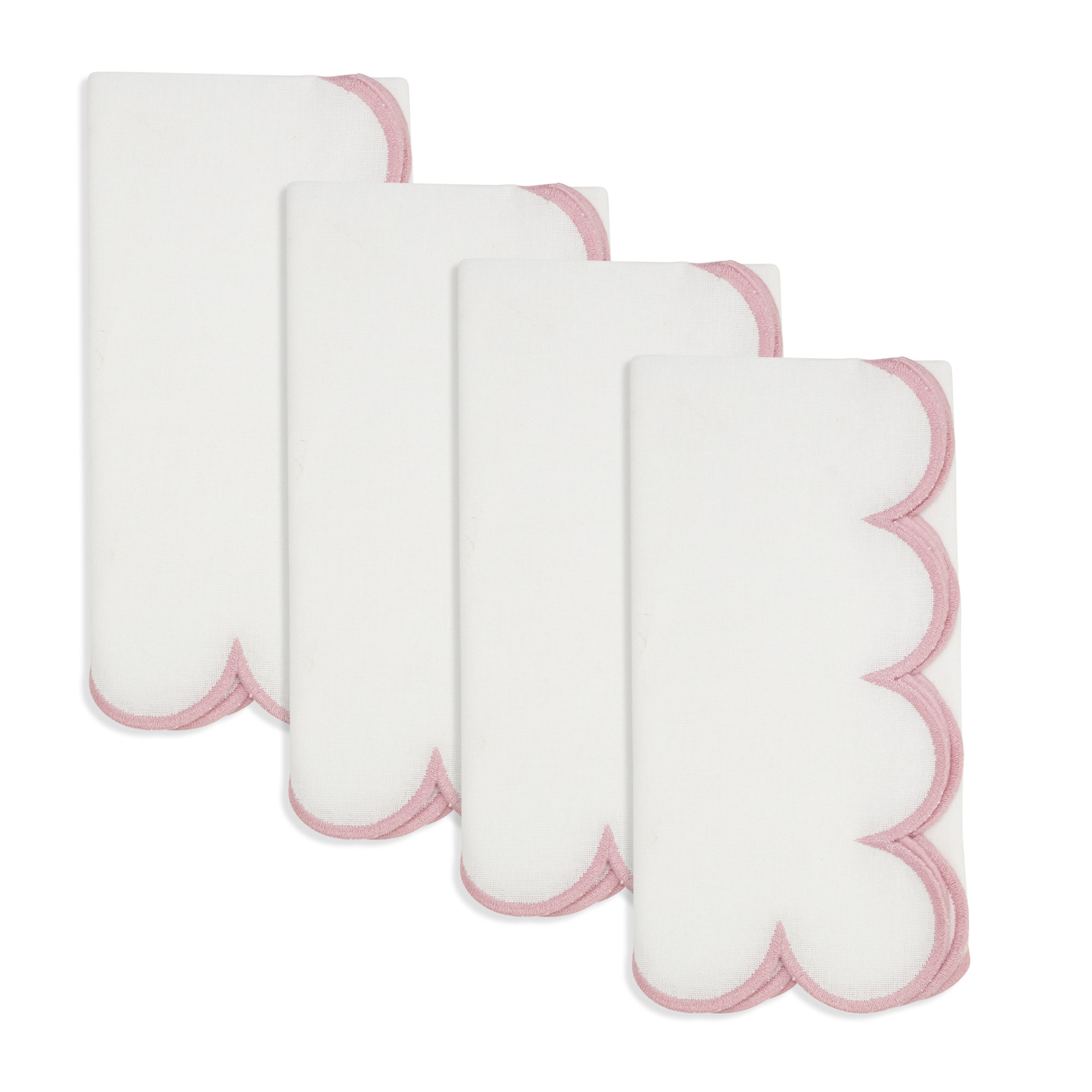 Paddock Rectangle Napkin, White/Pink