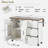 Farmhouse Kitchen Island With Power Outlet, Internal Storage Racks, Drop Leaf, Spice Rack, Towel Rack And 3 Drawers-1611425300