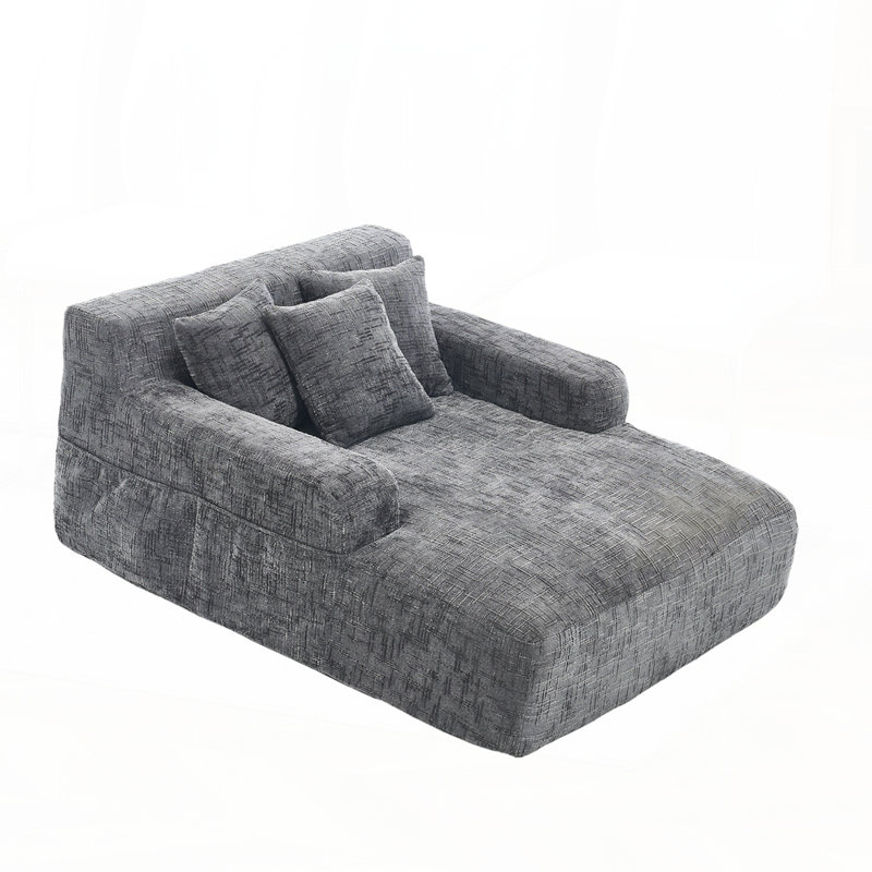 Canapé-lit Chenille, Gris chenille