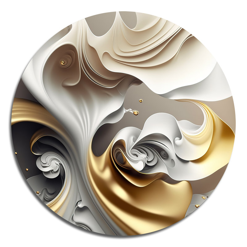 Abstrait géométrique liquide - Art abstrait rond en métal, H 23 po x l 23 po